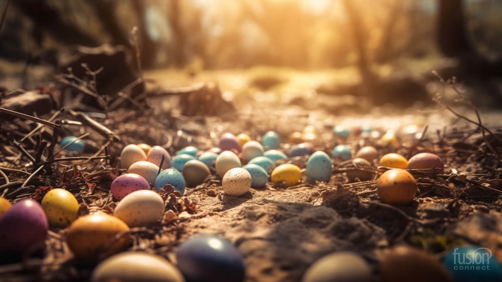 AI-generated Easter Background for Microsoft Teams