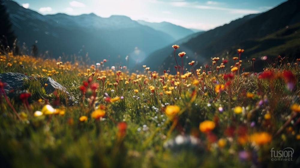 AI-generated Spring-themed Background for Microsoft Teams