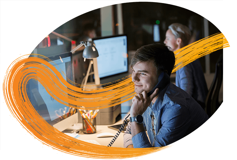 man-on-office-phone