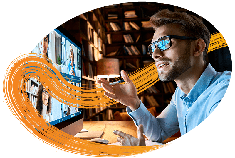 man-on-video-conference