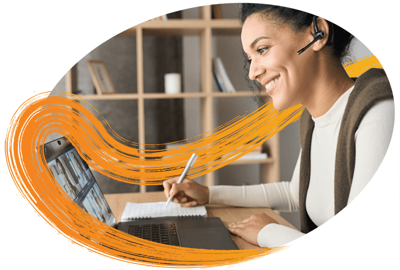 woman-video-call-taking-notes