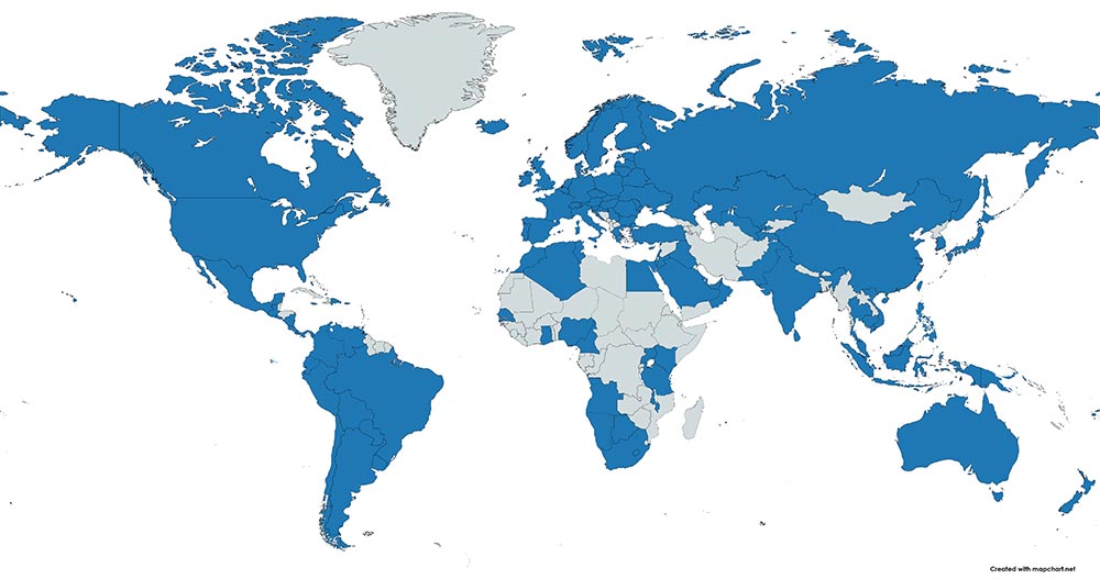 Microsoft Teams Audio Conferencing International Availability Map