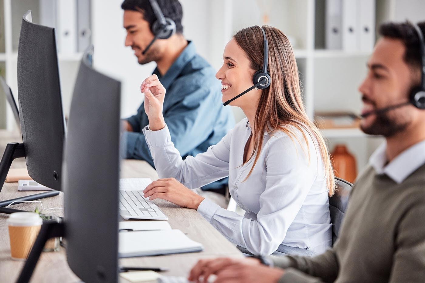 call center three people