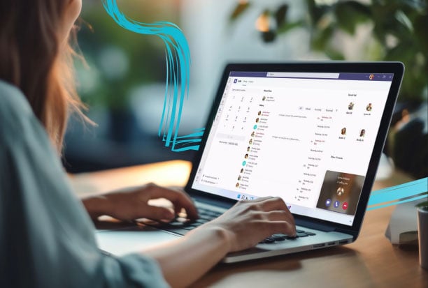 woman-using-microsoft-teams
